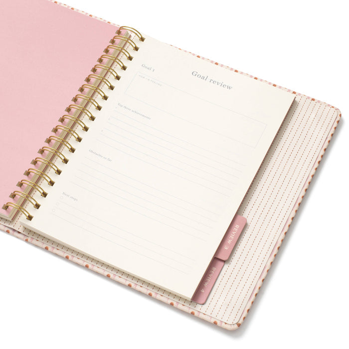 Concealed Spine Fabric Undated Planner, B5 - Ikat Stripe
