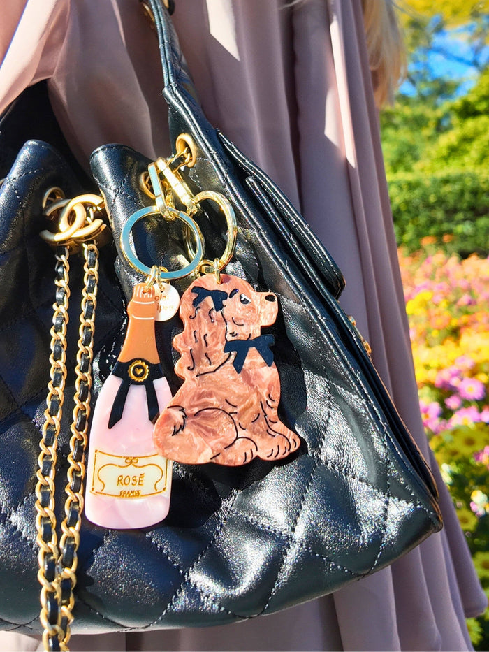 Coquette Puppy Bag Charm + Keychain