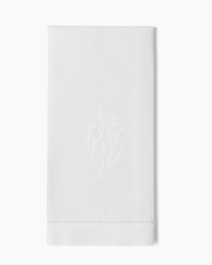 Coral Knot White Towel