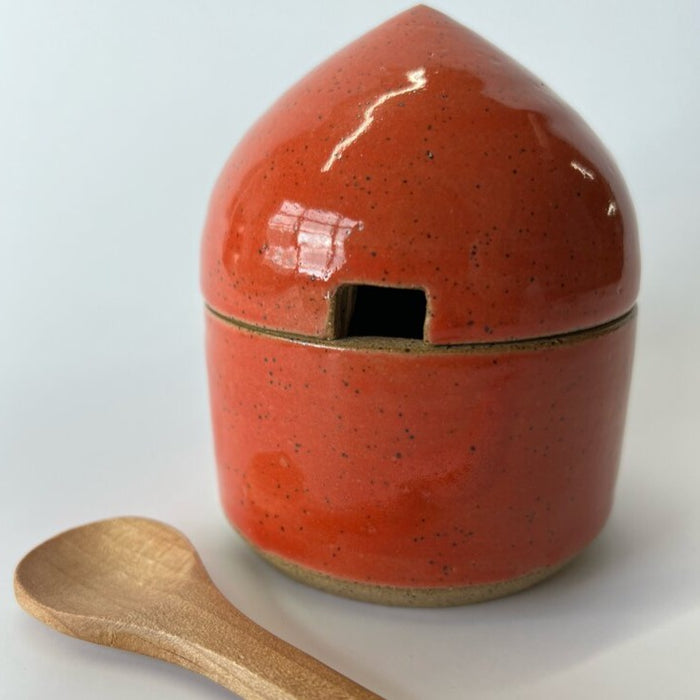 Coral Sugar Bowl with Lid