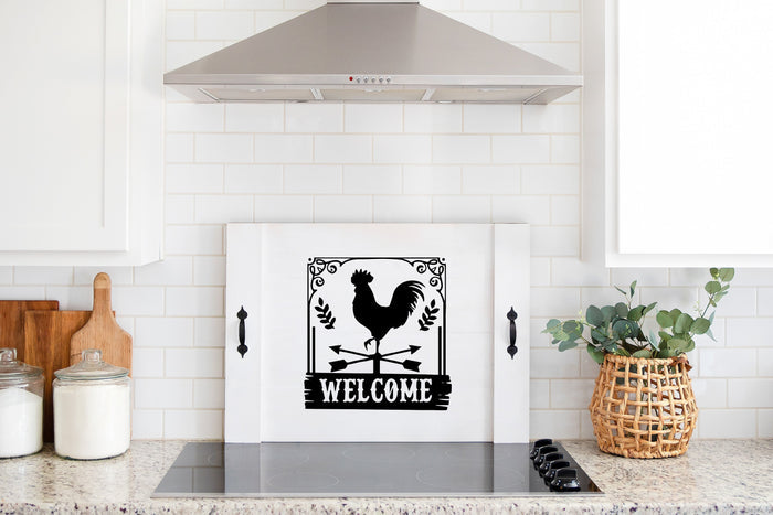 "Welcome" Rooster Sign