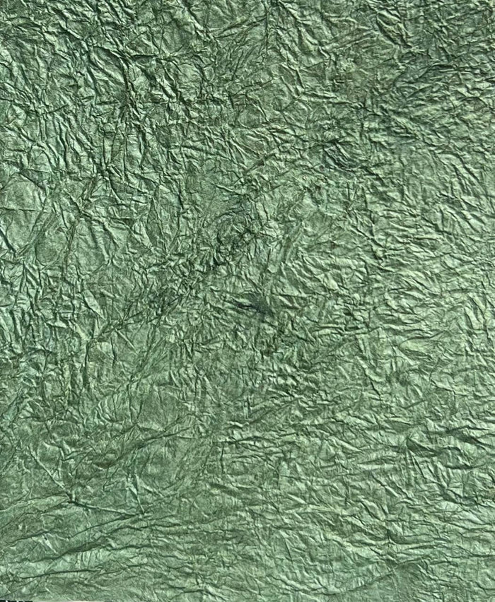 Crinkled Olive Wrapping Paper Sheet