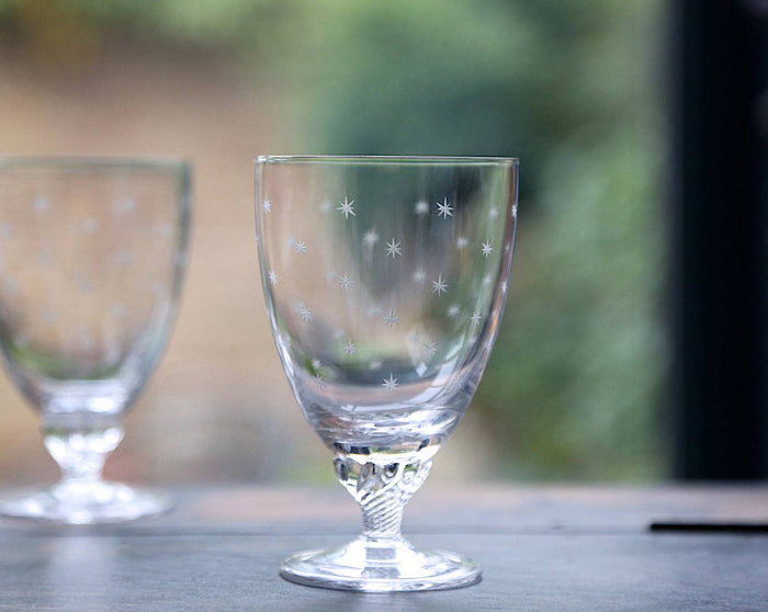 Crystal Bistro Glass with Stars Design