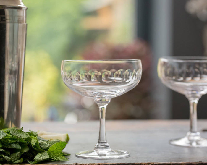 Crystal Cocktail Glass with Lens Design