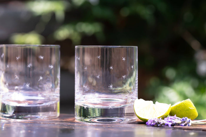 Crystal Whisky Glass with Stars Design