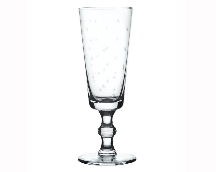 Crystal Wine Flute with Star Design