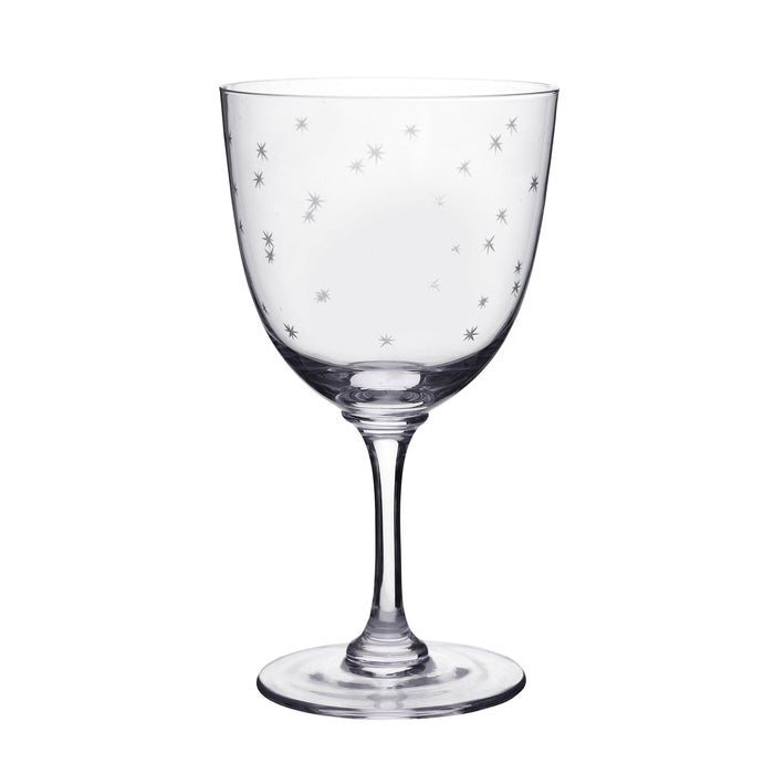Crystal Wine Glass with Stars Design