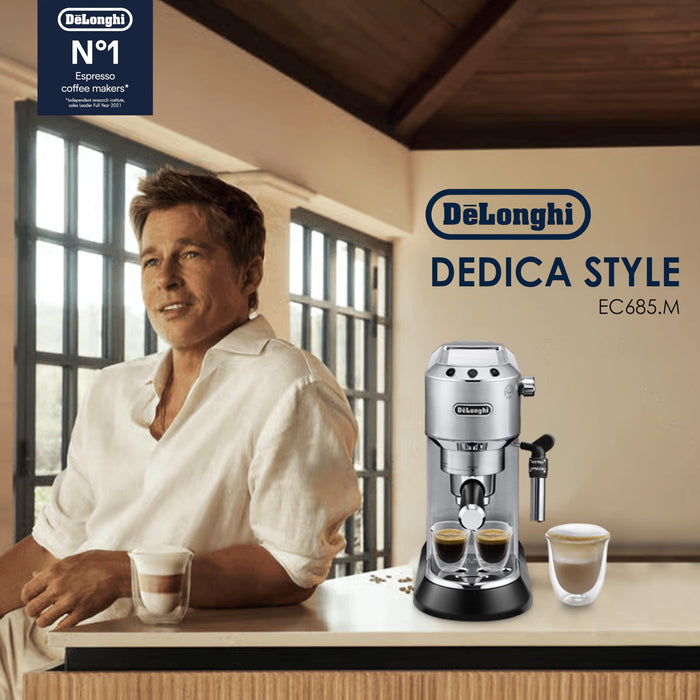 De'Longhi Dedica Style EC685.M Espresso Coffee Machine | 15 Bar Pump | Milk Frother