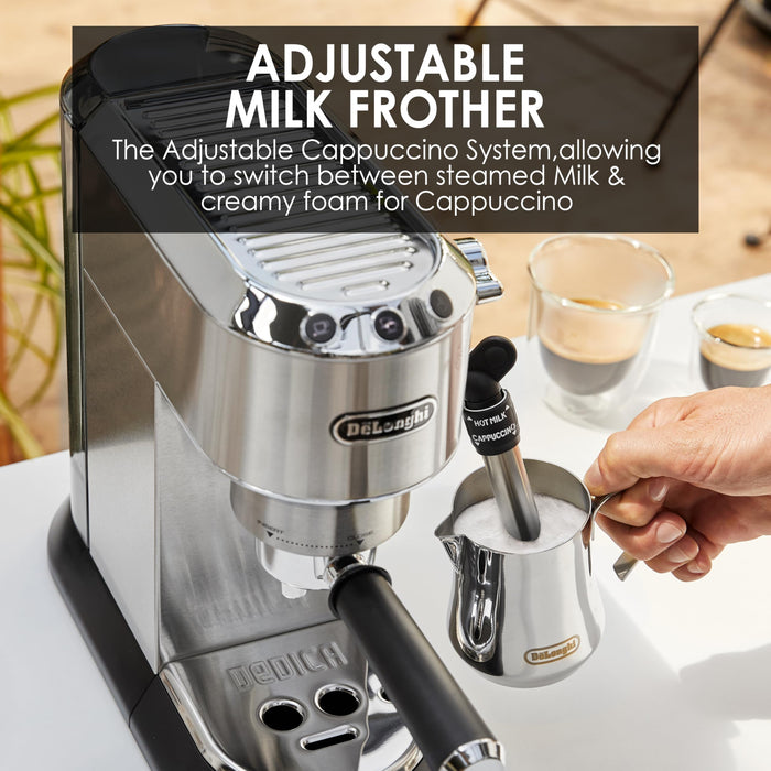 De'Longhi Dedica Style EC685.M Espresso Coffee Machine | 15 Bar Pump | Milk Frother