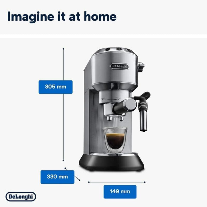 De'Longhi Dedica Style EC685.M Espresso Coffee Machine | 15 Bar Pump | Milk Frother