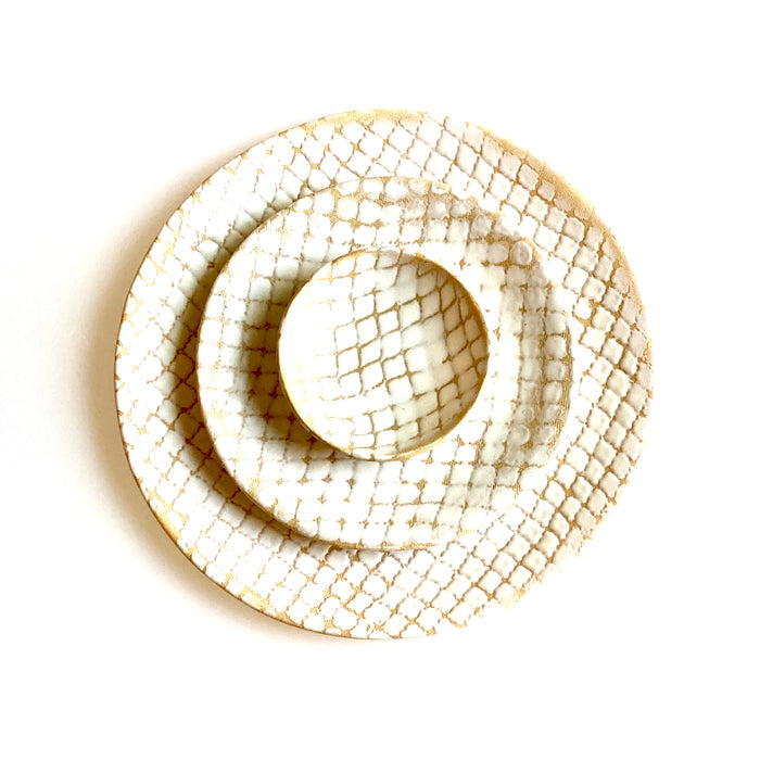 Eggshell Wash Place Setting, 3 Piece