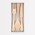 Elegant Gold Foil Detail Wooden Cutlery Set