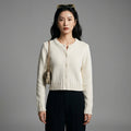 Cardigan blanc élégant avec col revers pour femme - Koreanxwear - Taille S