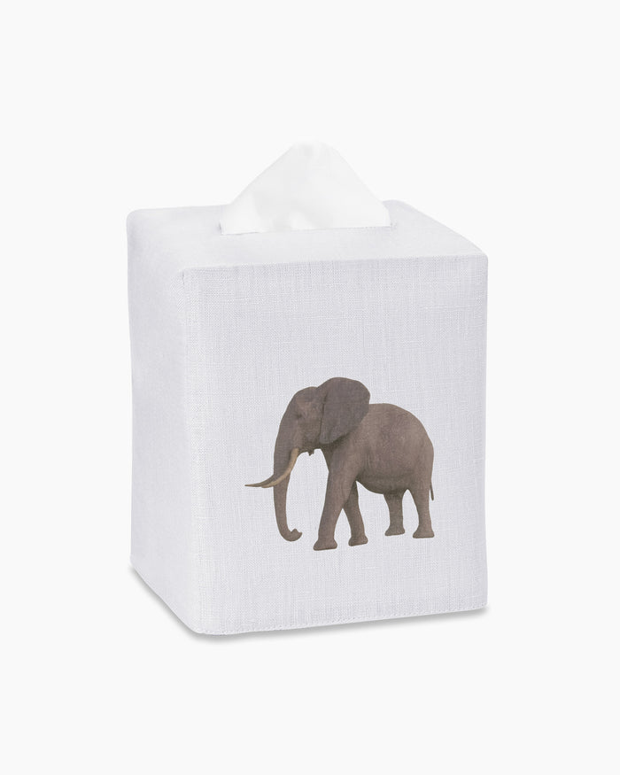 Elephant Linen Tissue Box Cover