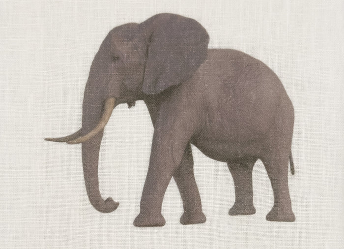 Elephant Linen Tissue Box Cover