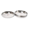 Embassy Chapti Beeding Khumcha Spl / Dinner Plate, Size 12, 26.1 cms (Pack of 6, Stainless Steel) - KITCHEN MART