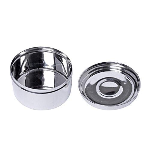 Embassy Deep Puri Box / Container - Pack of 2 (Size 9, 850 ml each), Stainless Steel - KITCHEN MART