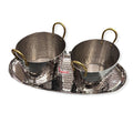 Embassy Hammered Oval serving Dish (2Pcs) + Oval hammered serving tray(1pc)