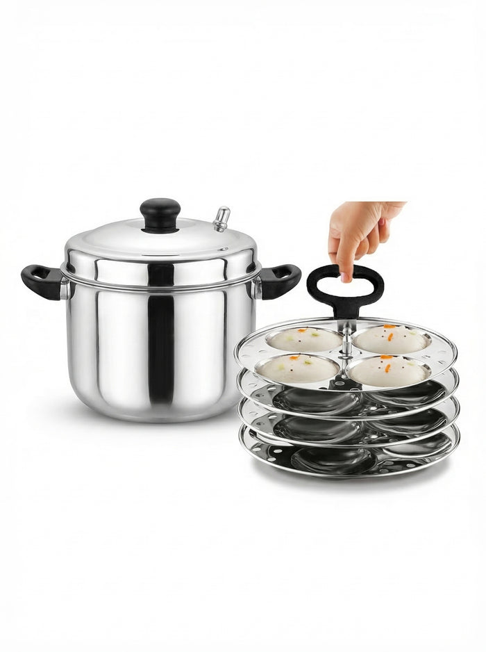 Embassy Sandwich Bottom Idly Maker with Deluxe Idly Stand & Lifter – Stainless Steel