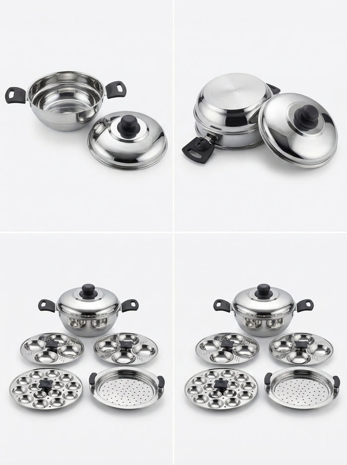 Embassy Sandwich Bottom Stainless Steamer Steamer for Idli, dhokla and mini idlies