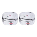 Embassy Square Puri Box/Container - Pack of 2 (Size 6, 900 ml each), Stainless Steel - KITCHEN MART