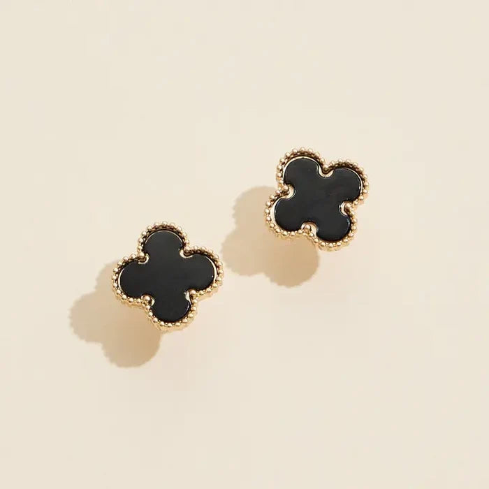 Enamel Quatrefoil | Stud Earrings