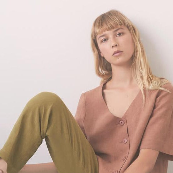 Blush Favola Shirt | Linen Summer Top | Eve Gravel Designs | Golden Rule Gallery | Excelsior, MN