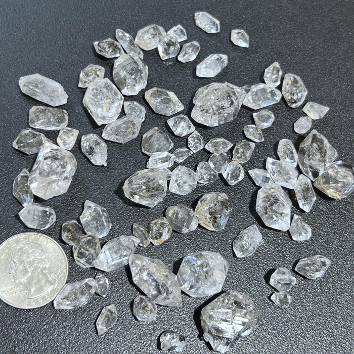 Extra Quality Carbon Included Clear Quartz Crystal Double Terminated Small Grams