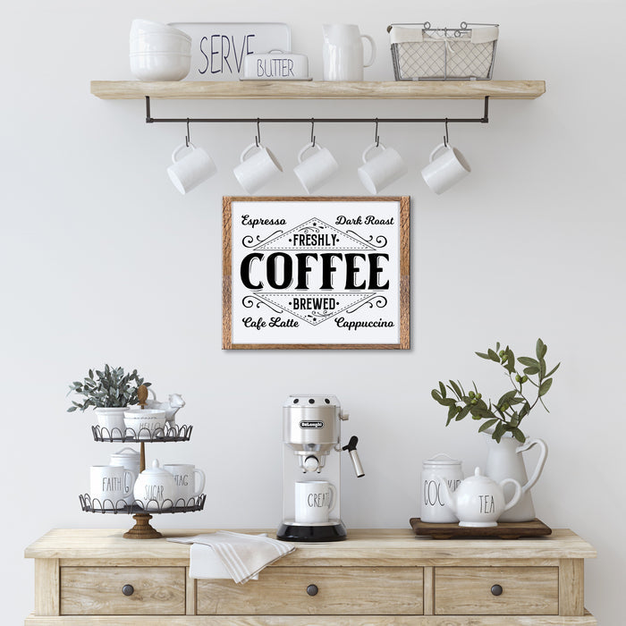 "Freshly Brewed Coffee" 18" x 14" Framed