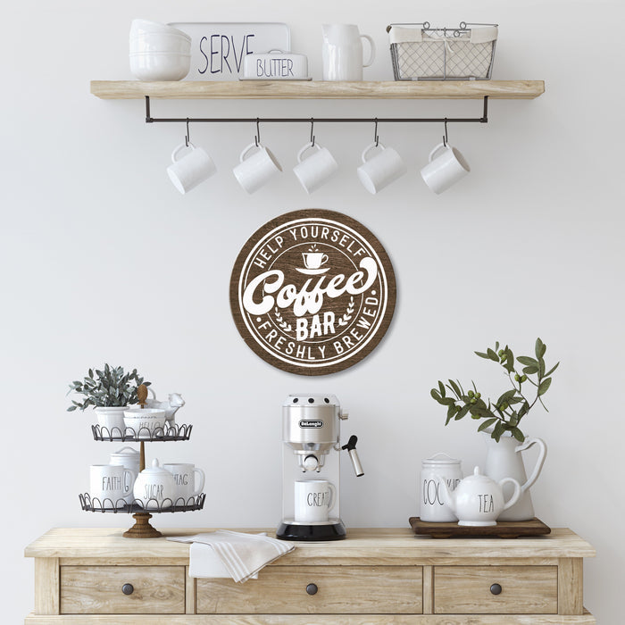 "Help Yourself Coffee Bar" 18" Round