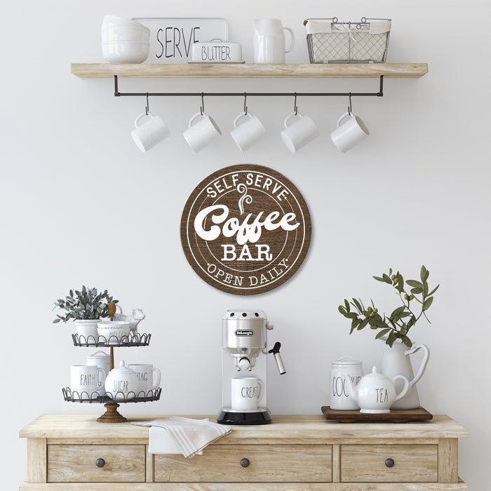 "Self Serve Coffee Bar" 18" Round
