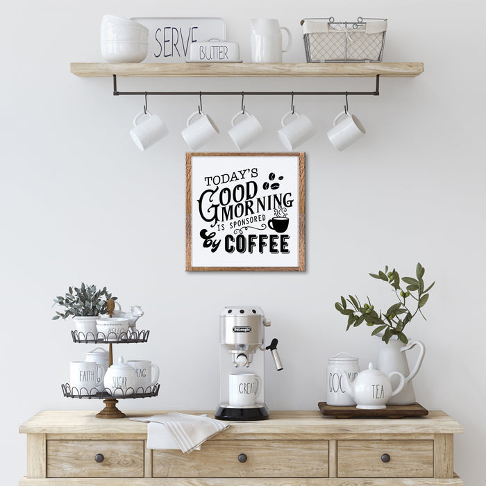 "Sponsored By Coffee" 14" x 14" Framed