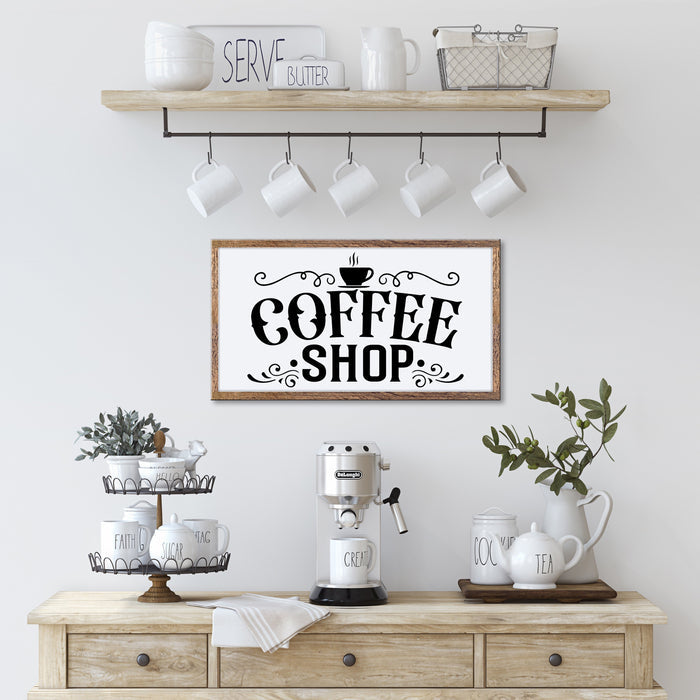 "Coffee Shop" 20" x 12" Framed