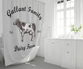 Farmhouse Shower Curtain Personalized | Dairy Cow Shower Curtain | Farm Bathroom Decor - Deja Blue Studios