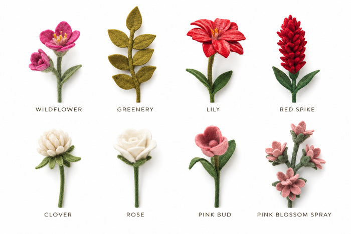 Felt Flowers Be Mine Assortment