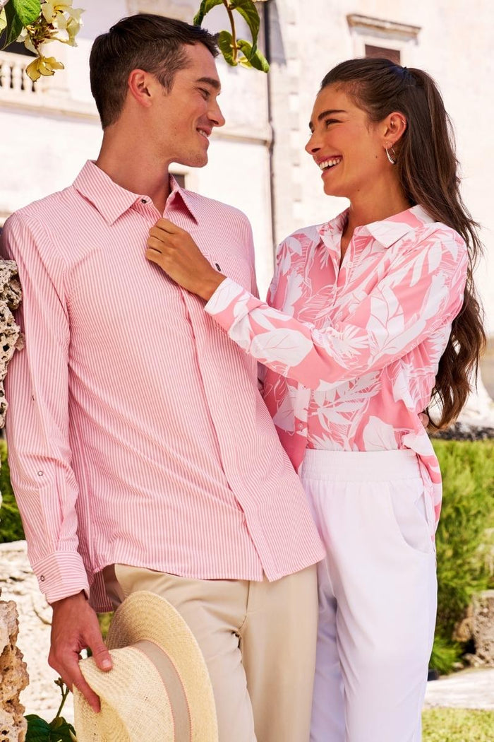 Color_White/Flamingo Pink Stripe