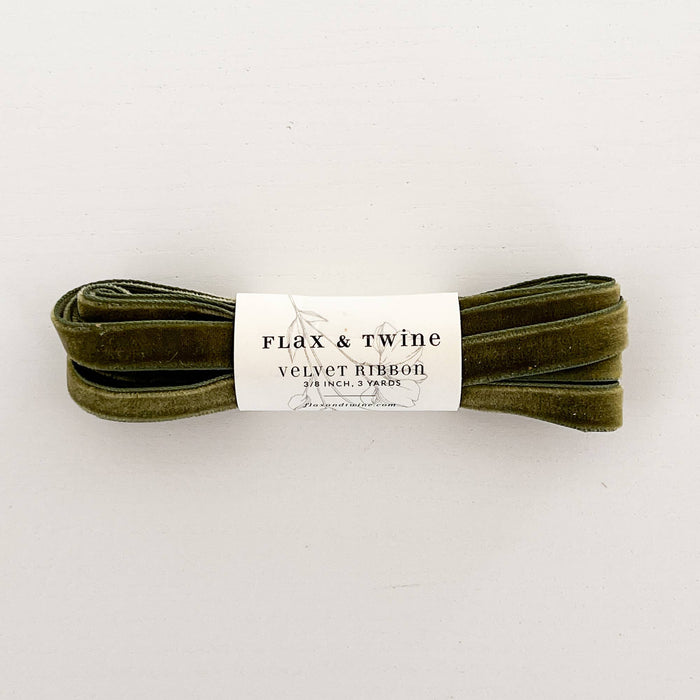 Flax & Twine 3/8" Velvet Ribbon