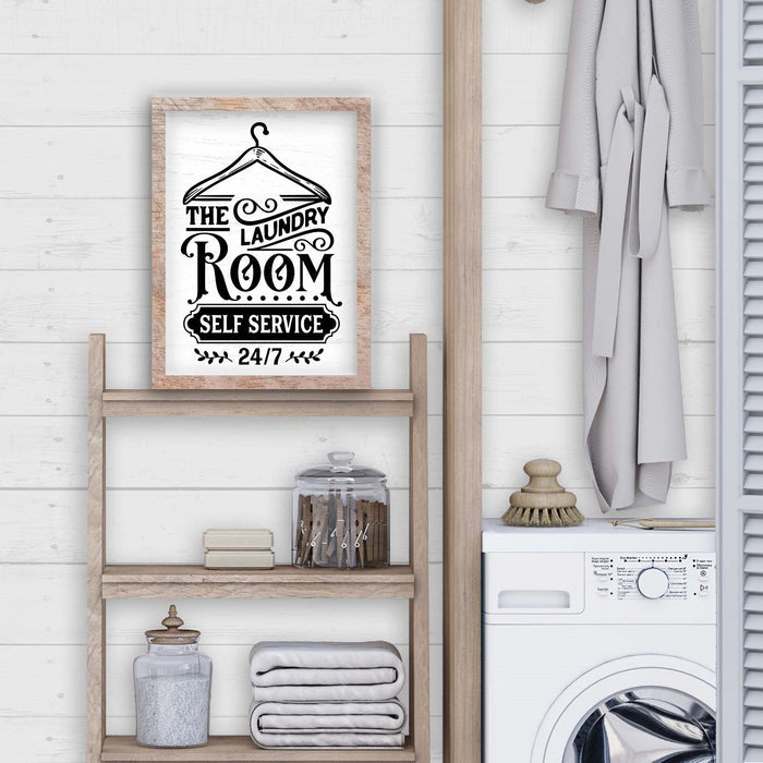 Laundry Self Service 12" x 16" Framed