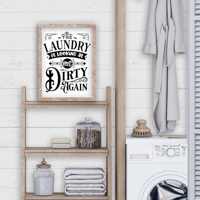 The Laundry is Looking at Me Dirty 12" x 16" Framed