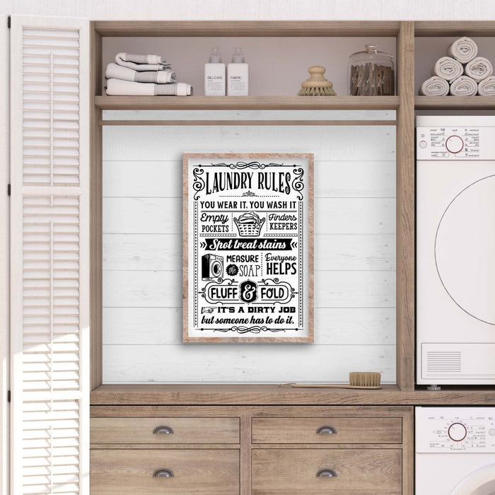 Laundry Rules 18" x 26" Framed
