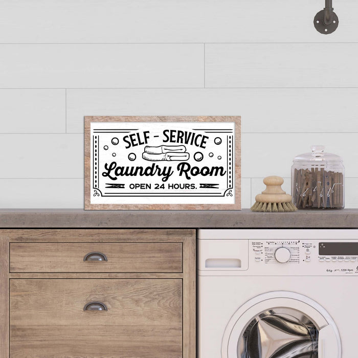 Self Service Laundry 20" x 12" Framed
