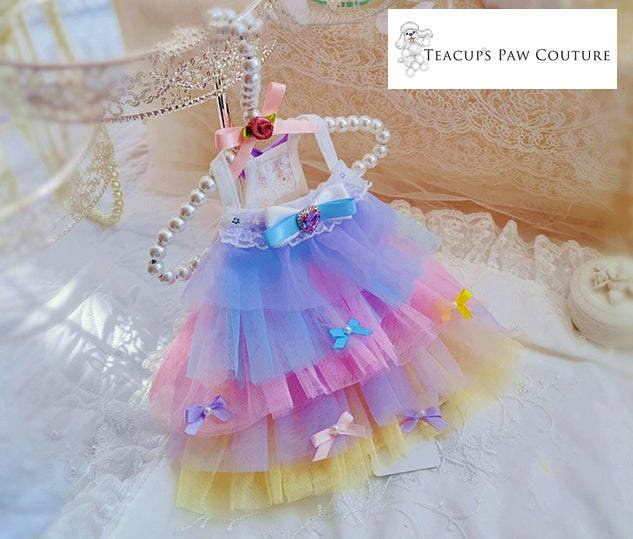 Fluffin' Lace Rainbow Doggie Dress