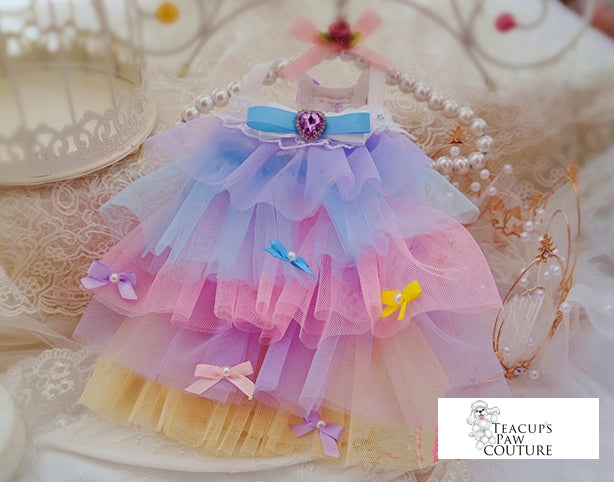 Fluffin' Lace Rainbow Doggie Dress