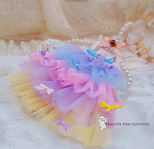 Fluffin' Lace Rainbow Doggie Dress