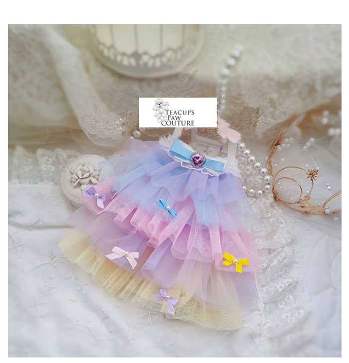 Fluffin' Lace Rainbow Doggie Dress