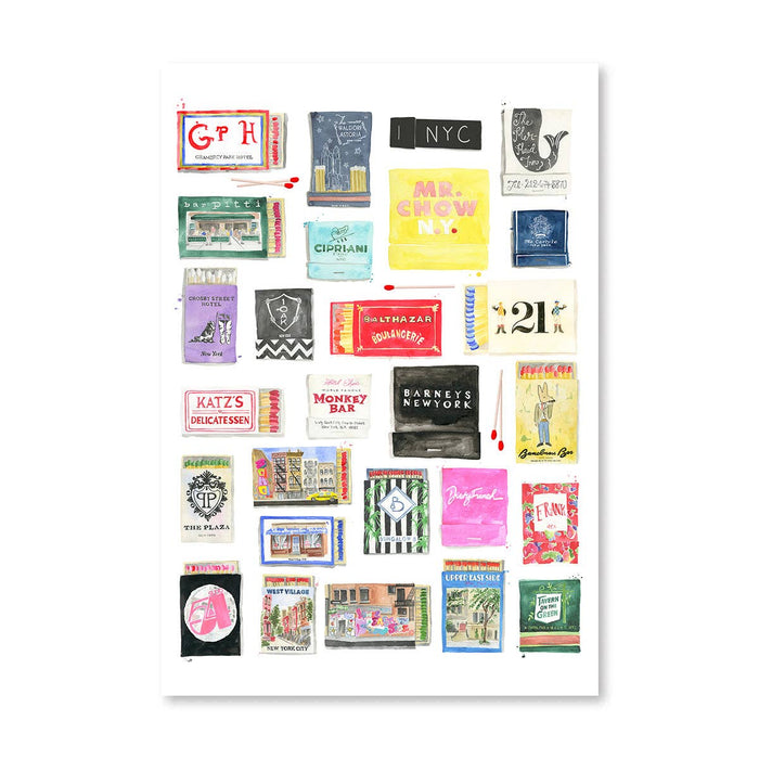Framed NYC Collection Matchbook Print