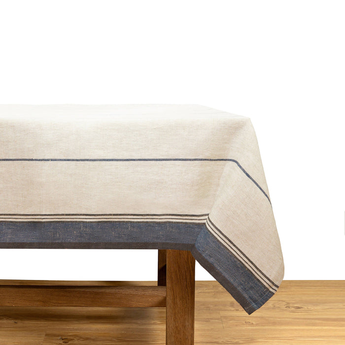 French Tablecloth Eze Ivory & Blue