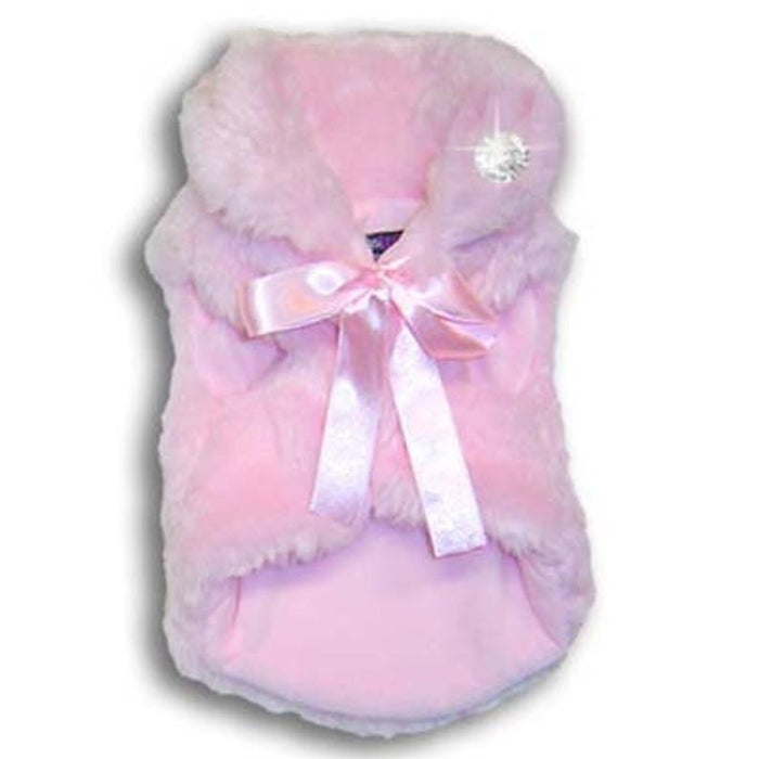 Fun Fur Sleeveless Pink Coat