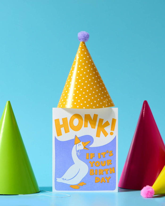 Funny Letterpress Birthday Greeting Card — Honk Bday Goose