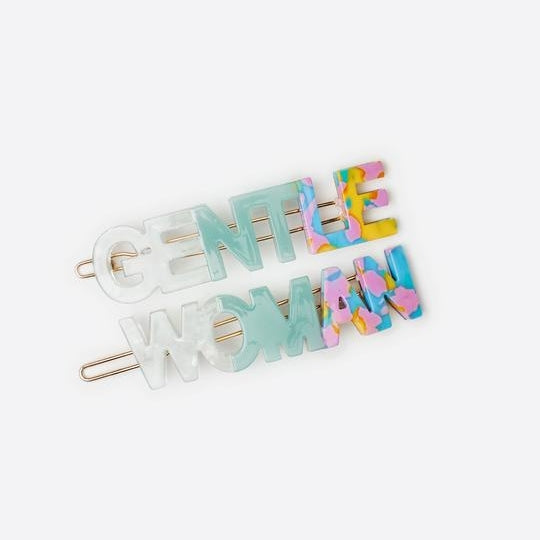 Gentle Woman Hair Clips in Mint | Rainbow Set of Hair Barrettes | MLE | Hair Accessories | Golden Rule Gallery | Excelsior, MN